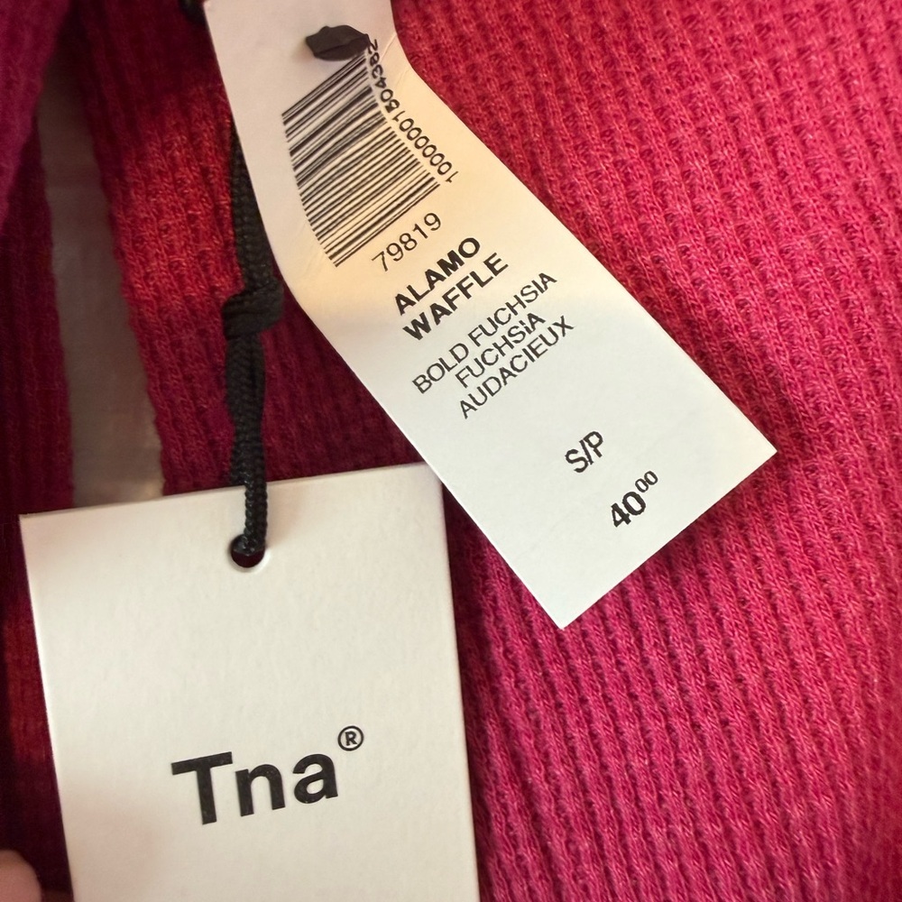TNA Bold Fuchsia Waffle Knit Top - Picture 2 of 8